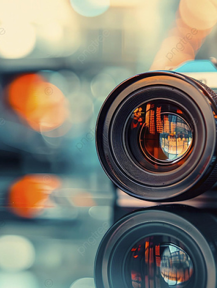 pngtree-a-camera-with-its-lens-open-on-glass-table-surface-blur-image_15924788